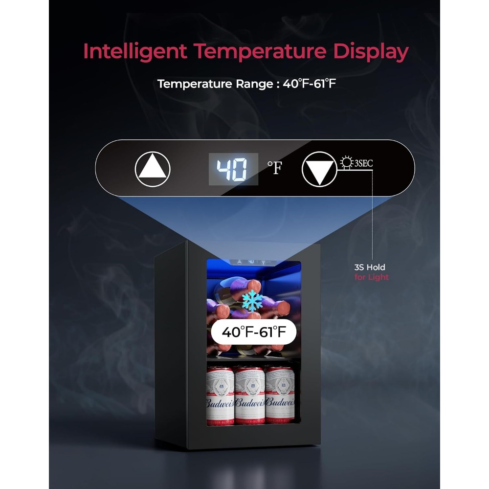 24캔 미니 냉장고, 0.6 Cu.Ft 음료 쿨러, 블 - Home Bar Shelves 리뷰 및 가격
