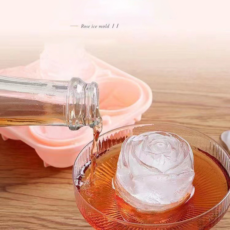 3D 로즈 아이스 몰드 4 홀 아이스 큐브 트레이 몰드 - Ice Mold Sphere 리뷰 및 가격