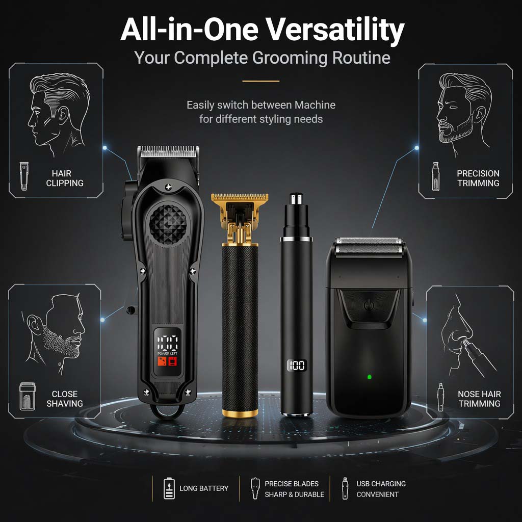 4-in-1 남성용 헤어 클리퍼 세트 (LED 디스플레 - Home Barbershop 리뷰 및 가격